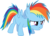 Size: 5200x3699 | Tagged: safe, artist:lman225, rainbow dash, g4, the cutie mark chronicles, absurd resolution, blank flank, female, filly, filly rainbow dash, simple background, solo, transparent background, vector, younger