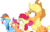 Size: 14170x8934 | Tagged: safe, artist:cyanlightning, apple bloom, applejack, rainbow dash, scootaloo, g4, my little pony: friendship is magic, sleepless in ponyville, .svg available, absurd resolution, hat, shocked, simple background, transparent background, vector