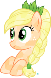 Size: 1764x2683 | Tagged: safe, artist:arifproject, applejack, crystal pony, pony, g4, arif's wide eyes pone, braid, bust, crystallized, cute, female, simple background, solo, transparent background, vector, wide eyes
