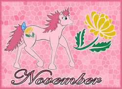 Size: 7014x5100 | Tagged: safe, artist:faerie-starv, november chrysanthemum, g1, absurd resolution, birthflower ponies, female, solo