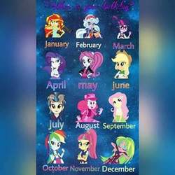 Size: 480x480 | Tagged: safe, artist:ponylover88, applejack, fluttershy, indigo zap, lemon zest, pinkie pie, rainbow dash, rarity, sci-twi, sour sweet, sugarcoat, sunny flare, sunset shimmer, twilight sparkle, equestria girls, g4, date, humane five, humane seven, humane six, mane six, omg, pony calendar