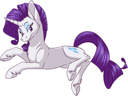 Size: 868x655 | Tagged: safe, artist:fizzy-dog, rarity, g4, female, on side, simple background, smiling, solo, unshorn fetlocks