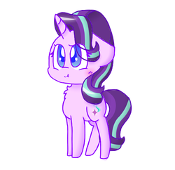 Size: 601x582 | Tagged: safe, artist:aryannahoshi, artist:midnight-star104, starlight glimmer, pony, unicorn, g4, :t, blushing, chest fluff, female, floppy ears, horn, simple background, solo, white background
