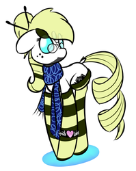 Size: 763x959 | Tagged: safe, artist:umbreow, oc, oc only, oc:squishi, hylotl, clothes, freckles, hylotl horse, scarf, simple background, socks, solo, striped socks