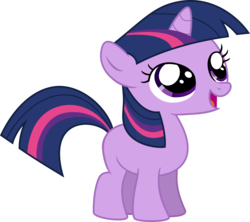 Size: 5177x4587 | Tagged: safe, artist:lman225, twilight sparkle, pony, unicorn, g4, absurd resolution, blank flank, cute, female, filly, filly twilight sparkle, get, looking up, open mouth, simple background, smiling, solo, transparent background, unicorn twilight, vector, x00000 milestone
