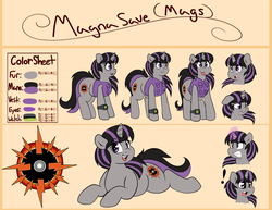 Size: 1280x989 | Tagged: safe, artist:graphene, oc, oc only, oc:magna-save, pony, unicorn, clothes, expressions, jacket, reference sheet, solo