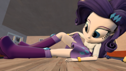 Size: 3020x1698 | Tagged: safe, artist:scalelover, rarity, equestria girls, g4, 3d, boots, bracelet, clothes, cramped, female, giantess, growth, high heel boots, high heels, house, jewelry, macro, request, skirt, skirt lift, solo, source filmmaker