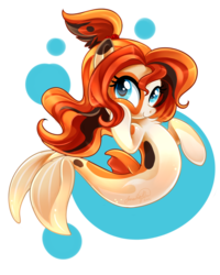 Size: 900x1125 | Tagged: safe, artist:jadedjynx, oc, oc only, koi, merpony, cute, simple background, smiling, solo, transparent background