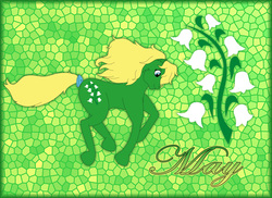 Size: 7014x5100 | Tagged: safe, artist:faerie-starv, may lily of the valley, g1, absurd resolution, birthflower ponies, female, solo