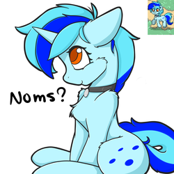 Size: 2000x2000 | Tagged: safe, artist:billysan727, oc, oc only, oc:hoers, pony, unicorn, pony town, chest fluff, collar, cute, fluffy, high res, noms, solo