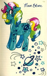 Size: 410x656 | Tagged: safe, artist:skypinpony, moonstone, g1, female, lined paper, solo, traditional art