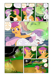 Size: 5784x8176 | Tagged: safe, artist:jeremy3, apple bloom, scootaloo, sweetie belle, earth pony, pony, comic:everfree, g4, absurd resolution, comic, cutie mark crusaders