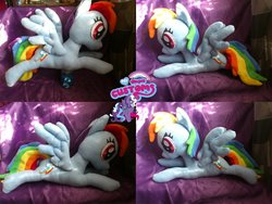 Size: 1024x768 | Tagged: safe, artist:angel99percent, rainbow dash, g4, irl, photo, plushie, prone, solo