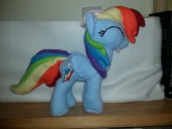 Size: 960x720 | Tagged: safe, artist:bow-stitches, rainbow dash, g4, eyes closed, irl, photo, plushie, solo