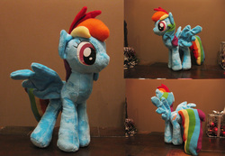 Size: 2942x2037 | Tagged: safe, artist:fire-topaz, rainbow dash, g4, high res, irl, photo, plushie, solo