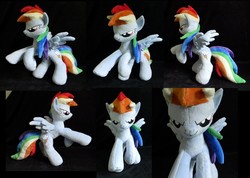 Size: 1655x1176 | Tagged: safe, artist:saritycreations, rainbow dash, g4, irl, photo, plushie, rearing, solo