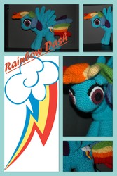 Size: 3414x5120 | Tagged: safe, artist:jillalea-and-love, rainbow dash, g4, amigurumi, crochet, irl, photo, plushie, solo