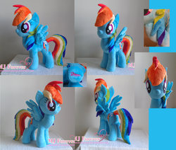 Size: 1600x1354 | Tagged: safe, artist:moggymawee, rainbow dash, g4, irl, photo, plushie, solo