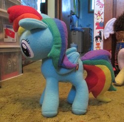 Size: 3076x3010 | Tagged: safe, artist:grumble-king2, rainbow dash, g4, high res, irl, photo, plushie, solo