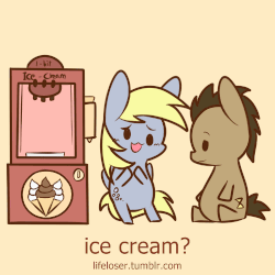 Size: 500x500 | Tagged: safe, artist:php56, part of a set, derpy hooves, doctor whooves, time turner, pegasus, pony, g4, animated, doctorderpy's machine, female, food, gif, happy, ice cream, mare, meme, part of a series, sitting, standing, vending machine