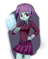 Size: 751x921 | Tagged: safe, artist:twilite-sparkleplz, sunny flare, equestria girls, g4, my little pony equestria girls: friendship games, clothes, crystal prep academy uniform, crystal prep shadowbolts, female, pleated skirt, school uniform, skirt, solo, sunny flare's wrist devices