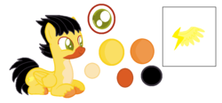Size: 1112x514 | Tagged: safe, artist:mixelfangirl100, pegasus, pony, angry birds, chuck (angry birds), ponified, reference sheet, simple background, solo, the angry birds movie, transparent background