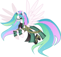 Size: 4000x3760 | Tagged: safe, artist:limedazzle, princess celestia, pony, g4, alternate hairstyle, crossover, female, high res, mare, paladins: champions of the realm, show accurate, simple background, solo, transparent background, vector, ying, ying (paladins)