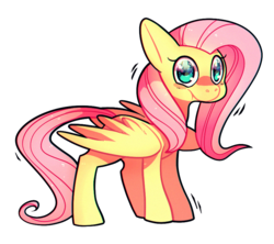 Size: 842x749 | Tagged: safe, artist:cappydarn, fluttershy, pegasus, pony, g4, cheeky, female, looking at you, mare, simple background, solo, spread wings, standing, three quarter view, transparent background, wings