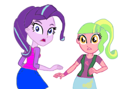 Size: 855x619 | Tagged: safe, artist:gouhlsrule, lemon zest, starlight glimmer, equestria girls, g4, alternate hairstyle, equestria girls-ified, simple background, transparent background, vector