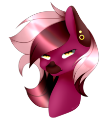 Size: 1024x1118 | Tagged: safe, artist:itsizzybel, oc, oc only, earth pony, pony, bust, ear piercing, earring, jewelry, piercing, portrait, simple background, solo, transparent background