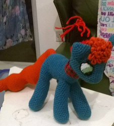 Size: 529x585 | Tagged: safe, bronyscot, bronyscot 2016, charity auction, craft, exclusive, knit, knitted stable, solo