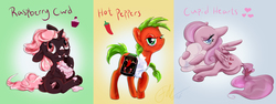 Size: 5315x1991 | Tagged: safe, artist:thefredricus, oc, oc only, oc:cupid hearts, oc:hot peppers, oc:raspberry curd