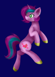 Size: 1000x1414 | Tagged: safe, artist:stardustlily03, oc, oc only, pony, unicorn, blue background, simple background, solo