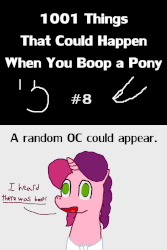 Size: 800x1200 | Tagged: safe, artist:barbra, part of a set, oc, oc only, oc:marker pony, 1001 boops, 4chan, animated, boop, finger, gif, looking at you, open mouth, smiling