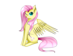 Size: 3329x2583 | Tagged: safe, artist:php146, fluttershy, pony, g4, female, high res, one eye closed, simple background, solo, tongue out, transparent background, wink