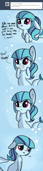 Size: 1280x5120 | Tagged: safe, artist:tjpones, sonata dusk, merpony, pony, sea pony, siren, equestria girls, g4, ask, bubble, comic, cute, dialogue, fake smile, feels, female, floppy ears, frown, grin, hugs needed, offscreen character, sad, sadorable, sigh, smiling, solo, sonatabetes, stepford smiler, tjpones is trying to murder us, tumblr, underwater, weapons-grade cute, what do you want