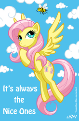 Size: 720x1100 | Tagged: safe, artist:texasuberalles, fluttershy, bee, pegasus, pony, g4, cloud, female, flying, solo