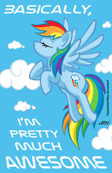 Size: 720x1113 | Tagged: safe, artist:texasuberalles, rainbow dash, pegasus, pony, g4, awesome, cloud, eyes closed, female, flying, solo