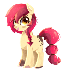 Size: 1200x1300 | Tagged: safe, artist:kraytt-05, oc, oc only, oc:apple cookie, earth pony, pony, coat markings, cute, female, filly, looking at you, offspring, parent:apple bloom, parent:pipsqueak, parents:pipbloom, pinto, simple background, smiling, solo, transparent background