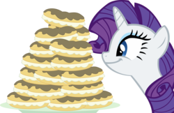 Size: 13924x9034 | Tagged: safe, artist:cyanlightning, rarity, pony, g4, mmmystery on the friendship express, .svg available, absurd resolution, eclair, female, food, rarity looking at food, simple background, solo, transparent background, vector