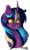 Size: 286x482 | Tagged: safe, artist:tamashia, oc, oc only, oc:midnight fairytale, pony, unicorn, bust, curved horn, horn, portrait, simple background, solo, transparent background