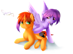 Size: 1700x1250 | Tagged: safe, artist:shan3ng, oc, oc only, pegasus, pony, unicorn, simple background, transparent background