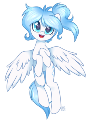 Size: 3200x4500 | Tagged: dead source, safe, artist:hawthornss, oc, oc only, oc:comet storm, pegasus, pony, both cutie marks, flying, looking at you, simple background, solo, transparent background