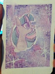 Size: 2448x3264 | Tagged: safe, artist:whale, twilight sparkle, g4, bust, female, high res, nebula, portrait, solo, traditional art, watercolor painting