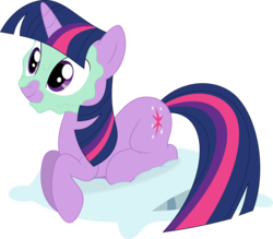 Size: 3573x3125 | Tagged: safe, artist:porygon2z, twilight sparkle, pony, unicorn, g4, look before you sleep, female, high res, mare, mud mask, pillow, simple background, solo, transparent background, unicorn twilight, vector