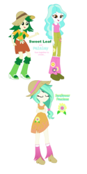 Size: 600x1200 | Tagged: safe, artist:berrypunchrules, paisley, sweet leaf, oc, oc:sunflower fructose, equestria girls, g4, background human, fusion, fusion:paisley, fusion:sweet leaf