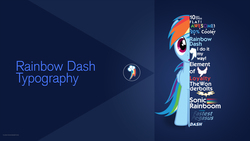 Size: 2560x1440 | Tagged: safe, artist:thundy-r, artist:tryhardbrony, rainbow dash, pegasus, pony, g4, 10 seconds flat, 20% cooler, cutie mark, female, mare, solo, typography, vector, wallpaper