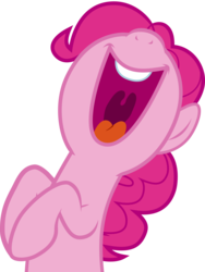 Size: 3000x3997 | Tagged: safe, artist:uponia, pinkie pie, g4, putting your hoof down, .svg available, female, high res, laughing, nose in the air, open mouth, simple background, solo, transparent background, uvula, vector, volumetric mouth