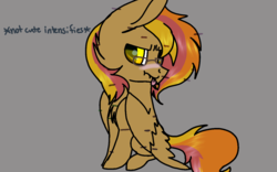 Size: 1280x800 | Tagged: safe, oc, oc only, oc:firewall, pegasus, pony, cute, glasses, i'm not cute, meme, solo, x intensifies