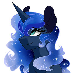 Size: 1024x1024 | Tagged: safe, artist:scarletskitty12, princess luna, g4, cute, female, looking up, lunabetes, simple background, solo